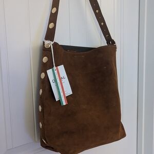 Firenze Italian Brown Suede Tote Bag Tik Tok Viral